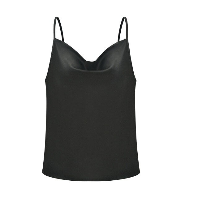 Blouse Shirts Women 2019 Summer Boho Silk Shirt Sleeveless Sling Vest satin Top Tee Casual Shirt Plus Size Ladies Clothing