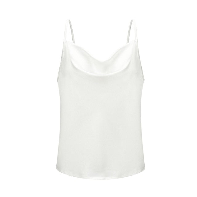 Blouse Shirts Women 2019 Summer Boho Silk Shirt Sleeveless Sling Vest satin Top Tee Casual Shirt Plus Size Ladies Clothing