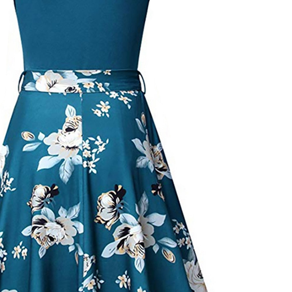JAYCOSIN 2019 New Summer Women Dresses Sexy Blue Short Sleeve Cross V-Neck Vintage Elegant Draped A-Line jersey Sundress 9042936
