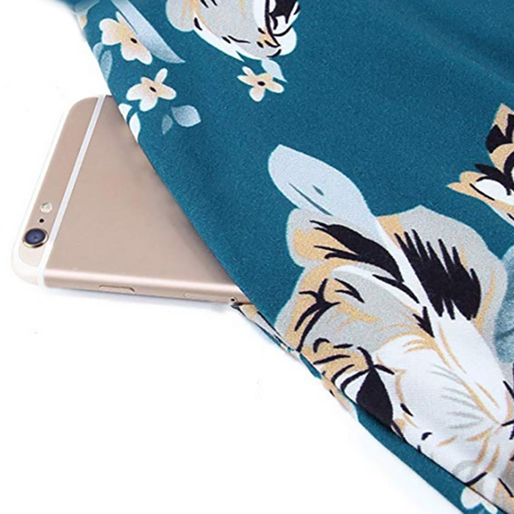 JAYCOSIN 2019 New Summer Women Dresses Sexy Blue Short Sleeve Cross V-Neck Vintage Elegant Draped A-Line jersey Sundress 9042936