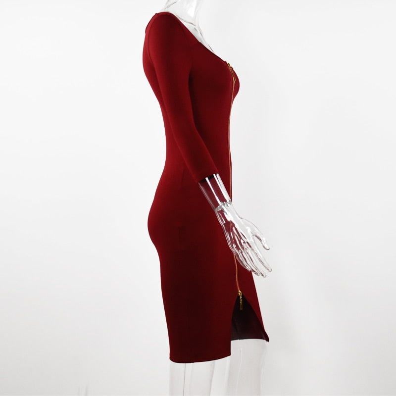 Lossky Women Sexy Club Low Cut Bodycon Dress Red Velvet Sheath 2020 Burgundy Fashion Black Pure Spring pencil dresses for office