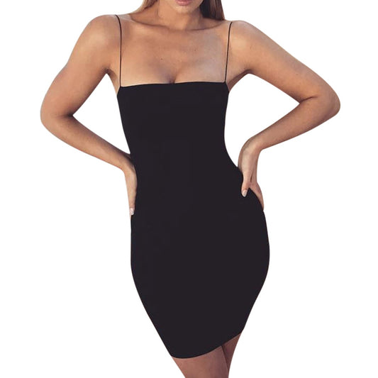 Summer Black Sexy Dress Women Clothes 2019 Sexy Solid Sleeveless Spaghetti Strap Bandage Dress Gothic Bodycon Dress vestidos