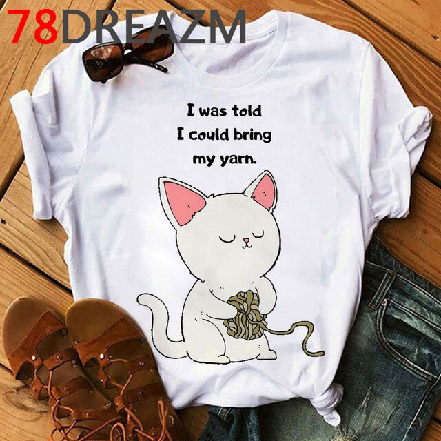 Summer Top Funny Cat T Shirt Women Kawaii Kittens T-shirt Plus Size Women Cute Graphic Tees Unisex Oversized Tee Shirt Female