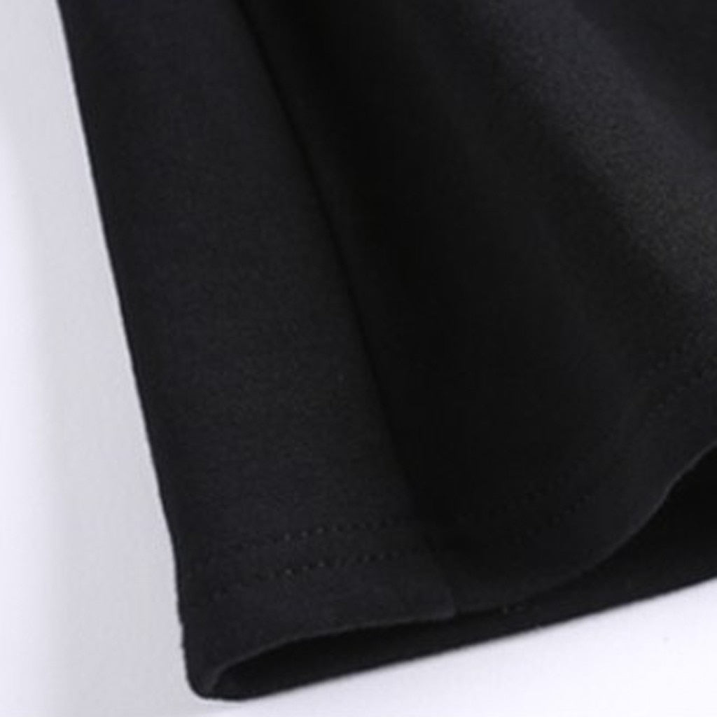 Women Leisure Autumn Winter Dress Fashion O-Neck Hoodie Long Sleeve Pure Color Hooded Loose Casual Ladies Dress Black #L40